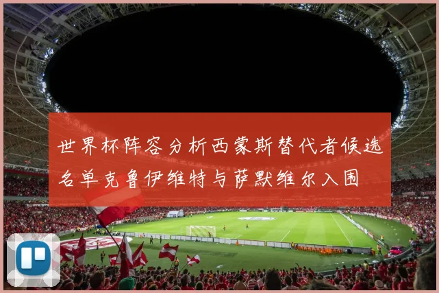 世界杯阵容分析西蒙斯替代者候选名单克鲁伊维特与萨默维尔入围